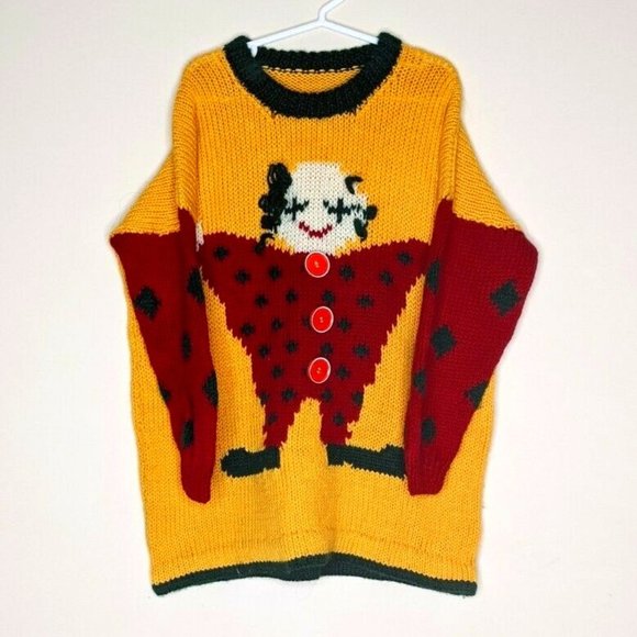 Hand made Other - Hand knit wool clown jumper kids